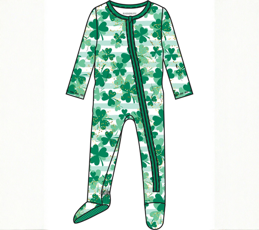 Bamboo Clover Field Footed Pajama