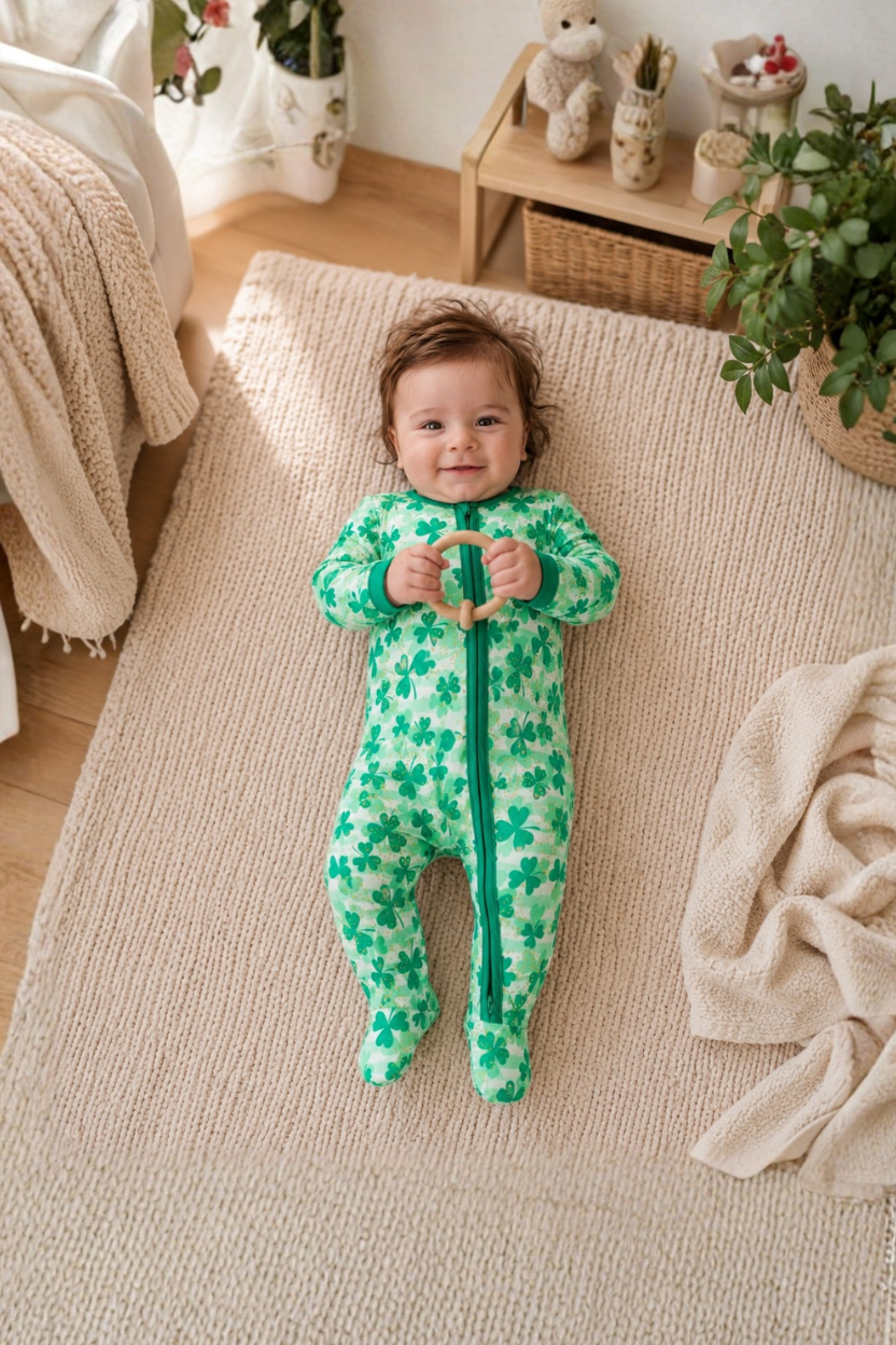 Bamboo_Clover_Field_Footed_Pajama_RuffleButts_+_RuggedButts_5SL0951_00_P1120_0612M_1