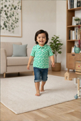 Load image into Gallery viewer, Boys_Tiny_Clover_Field_Knit_Short_Sleeve_Performance_Polo_RuffleButts_+_RuggedButts_2AP0642_00_P1158_6K000_1
