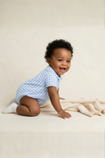 Load image into Gallery viewer, Gingham_Duo_Bubble_Luli_&_Me_+_Sophie_&_Lucas_26SS154_BL_12M_2
