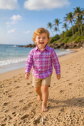 Load image into Gallery viewer, Harper_Plaid_Long_Sleeve_Button_Down_Shirt_RuffleButts_+_RuggedButts_2AP0300_00_P0920_4T000_1
