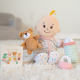 Load image into Gallery viewer, Love, Stella Sleepy Time Set Peach Doll with Blonde Tuft
