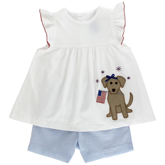Patriotic Pup-Girls Short Set_Bailey Boys_26124-TSG
