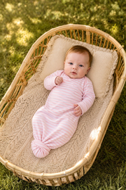 Preemie_Stripe_Gown_Creative_Knitwear_F106_Pink_White_Preemie_1