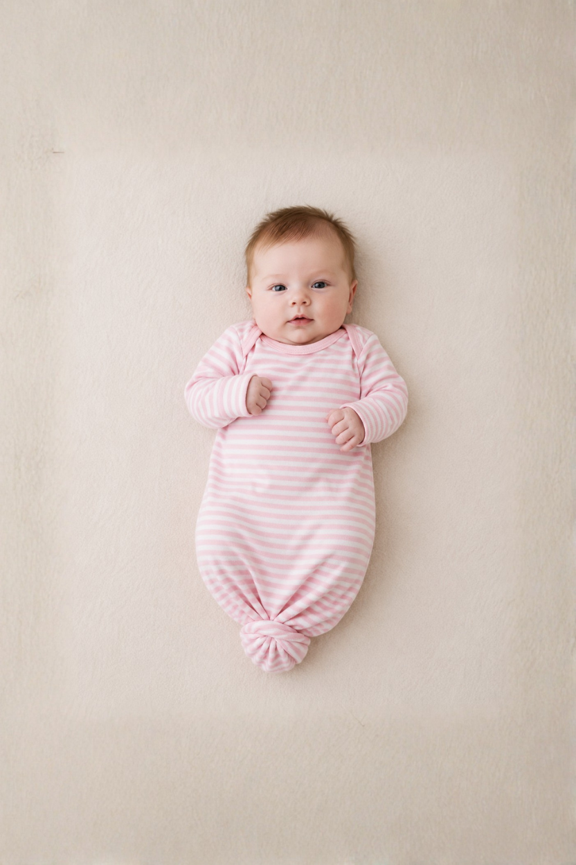 Preemie_Stripe_Gown_Creative_Knitwear_F106_Pink_White_Preemie_2