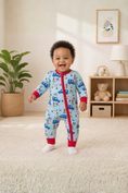 Load image into Gallery viewer, Softsnooze_Baby_Postal_Pups_Convertible_One_Piece_Footie_Pajama_RuffleButts_+_RuggedButts_5SL0944_00_P1234_1824M_1
