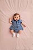 Load image into Gallery viewer, Stripe_Dress_Bloomer_Creative_Knitwear_FKY463_Royal_White_6_9M_2
