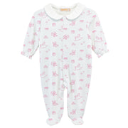 Tiny Baby Toys - Printed Pima Footie With Round Collar_Baby Club Chic_FOO047299