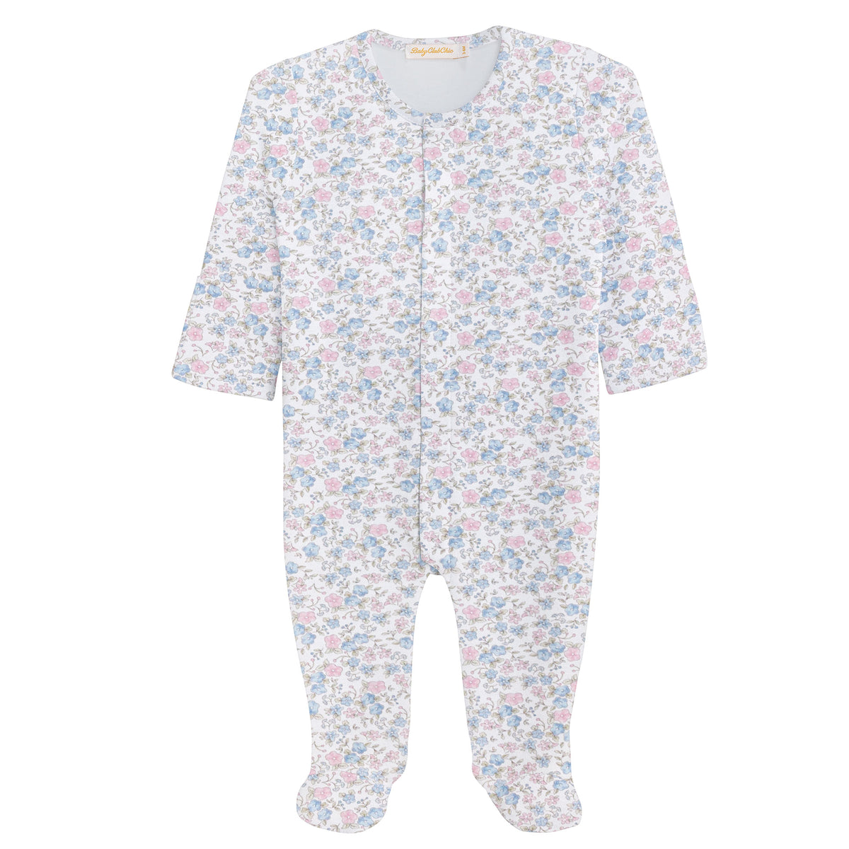 Tiny Soft Floral Printed Pima Footie_Baby Club Chic_FOO007298