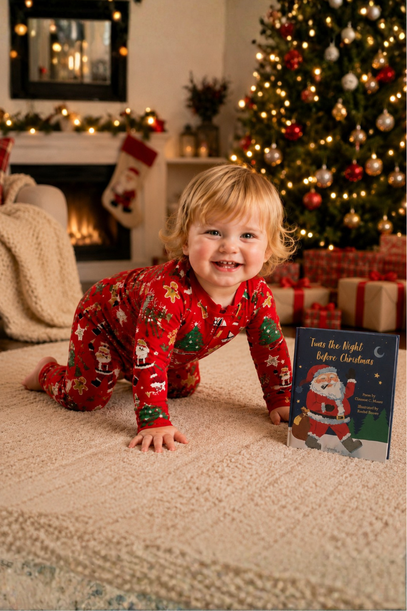 Twas_The_Night_Before_Christmas_Red_Box_Set_Baby_Coverall_With_Book_Books_to_Bed_18NBC3_3