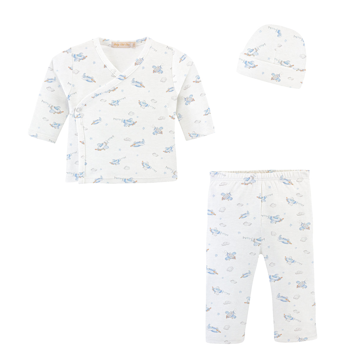 Up And Away Printed Pima Take Me Home With Hat Set_Baby Club Chic_SET069362