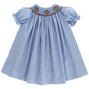 Wreath On Microcheck Bishop Dress_Bailey Boys_25729
