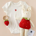 Load image into Gallery viewer, Strawberry Cotton Crochet Teether Rattle Toy
