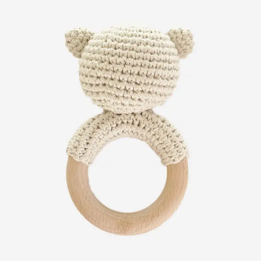 Bear Cotton Teether Rattle Toy
