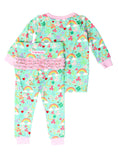 Load image into Gallery viewer, Softsnooze Toddler Girls Lucky Day Ruffle Long Sleeve Pajama Set
