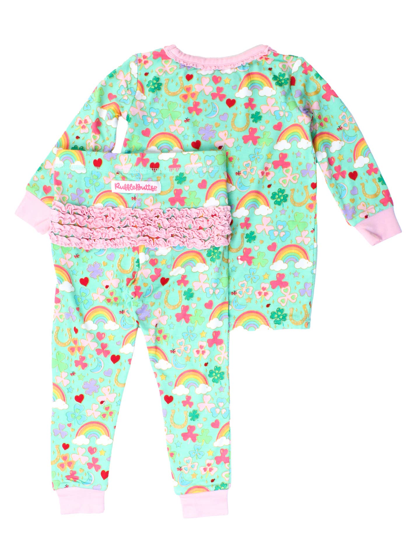 Softsnooze Toddler Girls Lucky Day Ruffle Long Sleeve Pajama Set