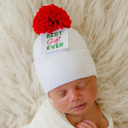 White Best Gift Ever Red Pom Hat