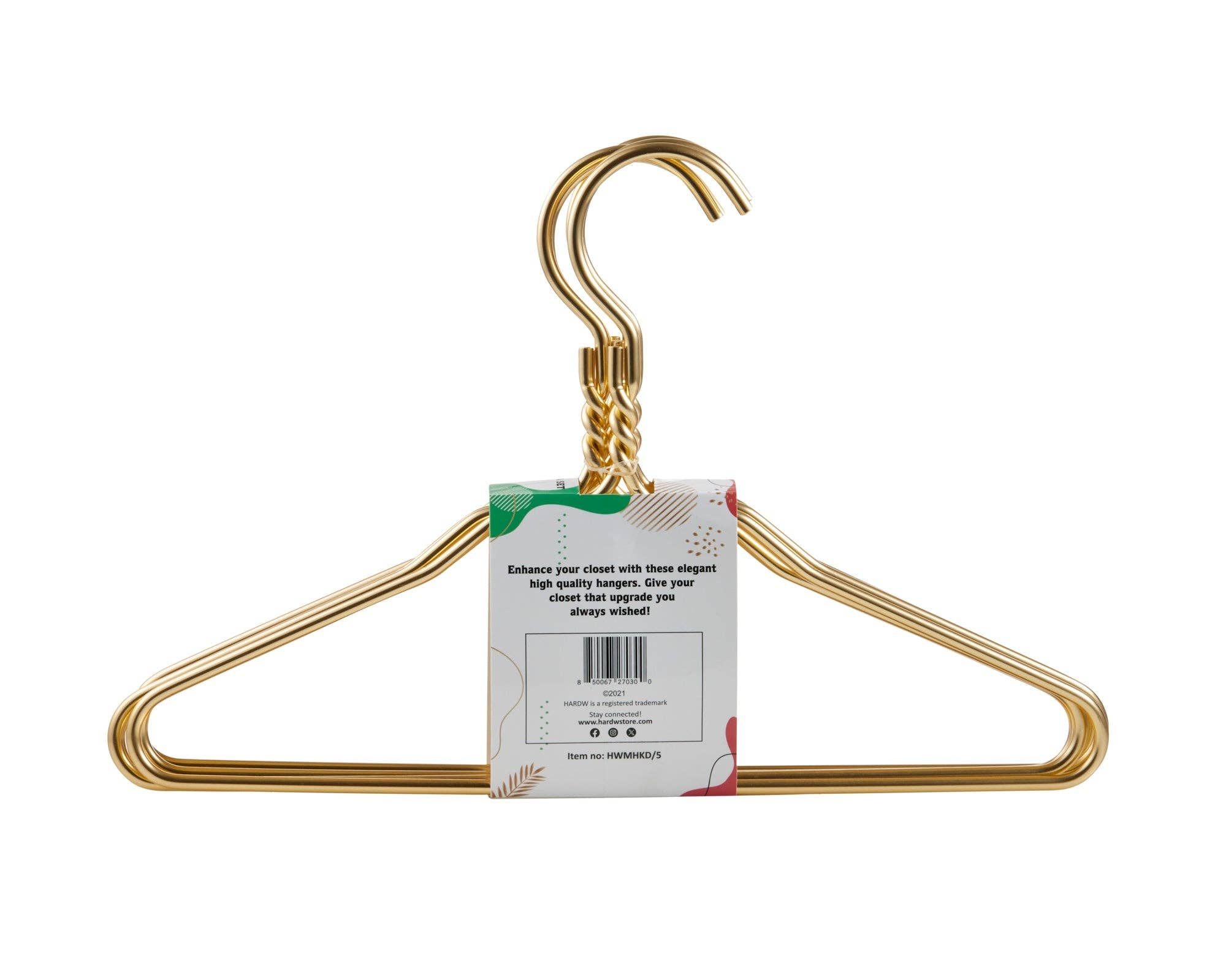 Kids Gold Aluminum Hangers (5 Pcs Per Paper Sleeve)