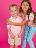 Load image into Gallery viewer, Boys Pink Pique Short Sleeve Polo Shirt
