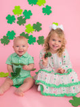 Load image into Gallery viewer, Girls Clover Bows & Wishes Cotton Gauze Tiered Ruffle Dress
