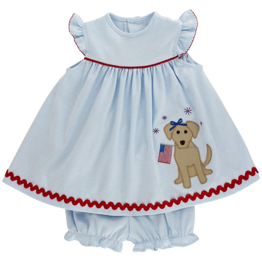 Patriotic Pup-Knit Float With Bloomers