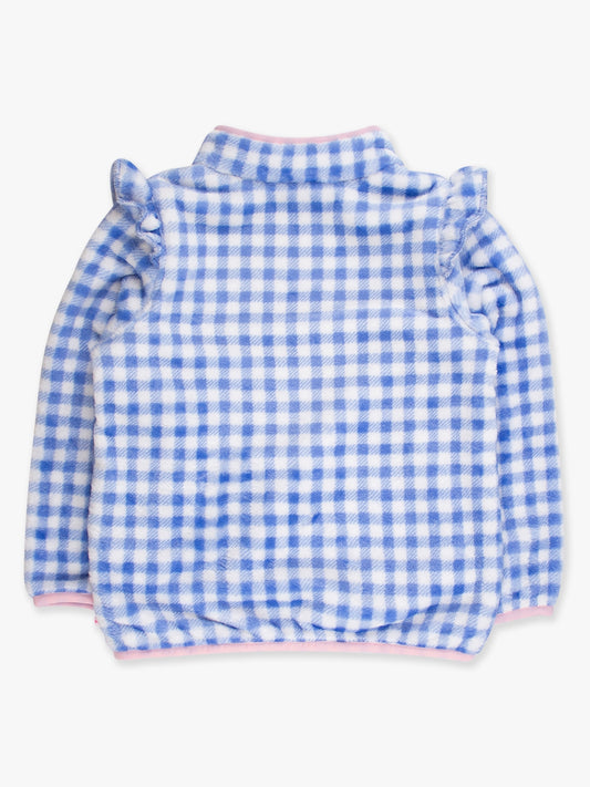 Gingham Ruffle Marshmallow Fleece Pullover