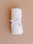 Load image into Gallery viewer, Pink Bow Baby Girl Organic Cotton Muslin Swaddle
