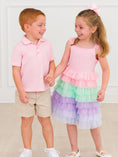 Load image into Gallery viewer, Boys Pink Pique Short Sleeve Polo Shirt
