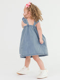 Load image into Gallery viewer, Girls Light Wash Denim Flutter Bow Woven Dress
