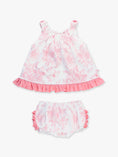 Load image into Gallery viewer, Baby Girls Bubblegum Pink Butterfly Garden Toile Knit Swing Top & Bloomer Set
