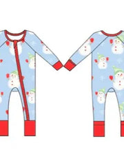 Snowmen on Zipper Onesie