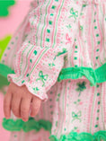 Load image into Gallery viewer, Girls Clover Bows & Wishes Cotton Gauze Tiered Ruffle Dress
