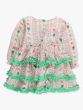 Load image into Gallery viewer, Girls Clover Bows & Wishes Cotton Gauze Tiered Ruffle Dress
