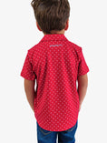 Load image into Gallery viewer, Boys Red Heart Polka Dot Knit Short Sleeve Performance Polo
