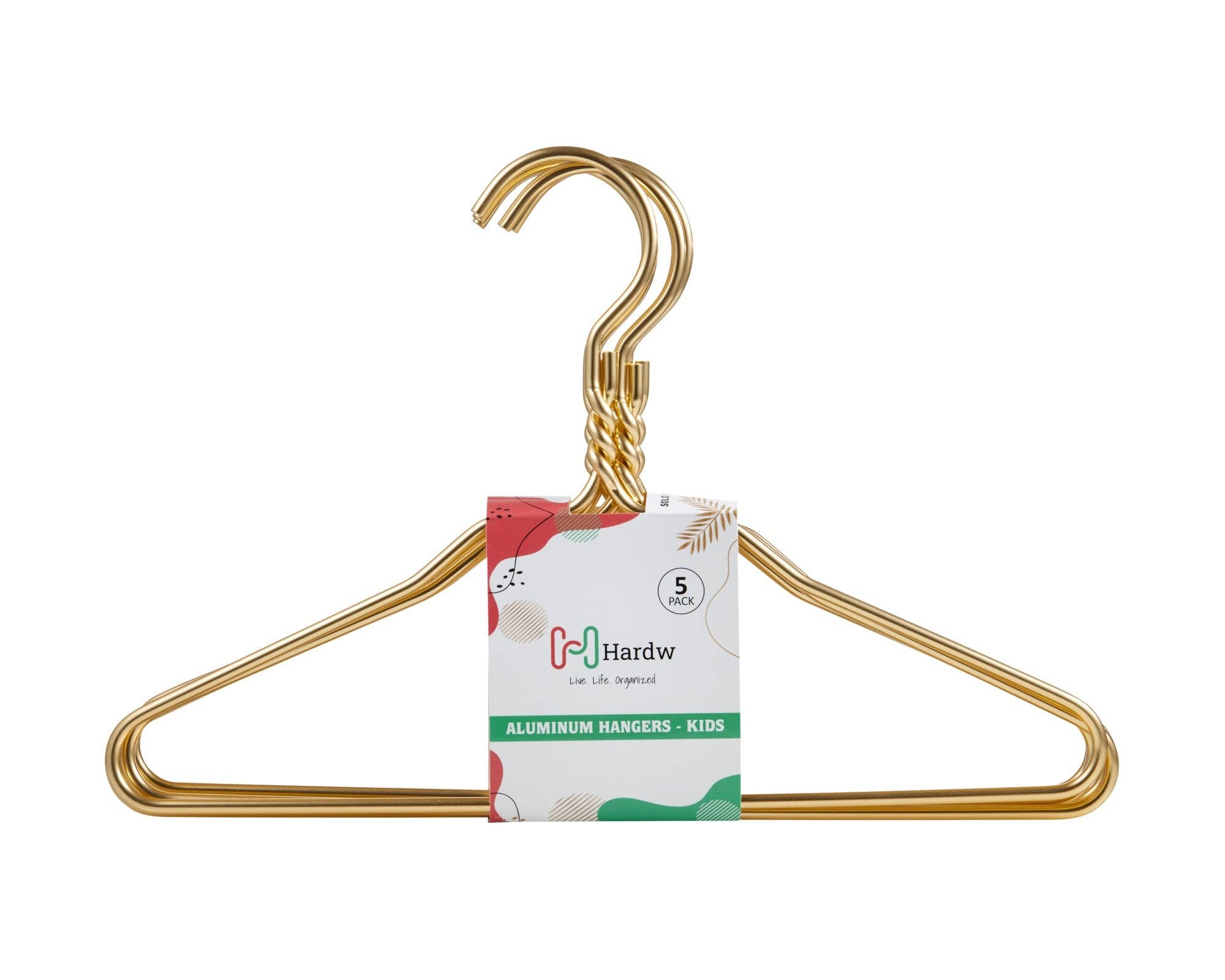 Kids Gold Aluminum Hangers (5 Pcs Per Paper Sleeve)