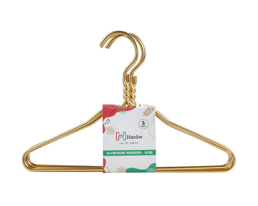 Kids Gold Aluminum Hangers (5 Pcs Per Paper Sleeve)