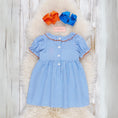 Load image into Gallery viewer, Pumpkin Posh Cutie Embroidered Smocked Dress

