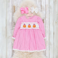 Load image into Gallery viewer, Gingham Smocked Pumpkin Ruffle Dress
