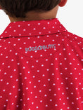Load image into Gallery viewer, Boys Red Heart Polka Dot Knit Short Sleeve Performance Polo
