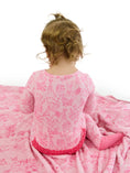Load image into Gallery viewer, Softsnooze Baby Girls Cottontail Toile Footed Ruffle One-Piece Pajama
