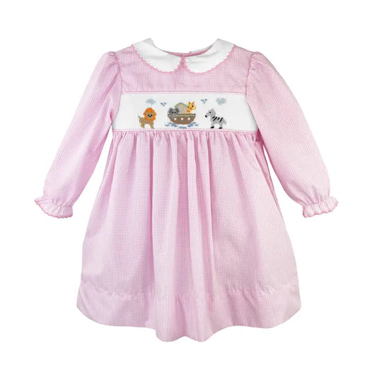 Noah's Ark Dress with Hand Picture Smocking