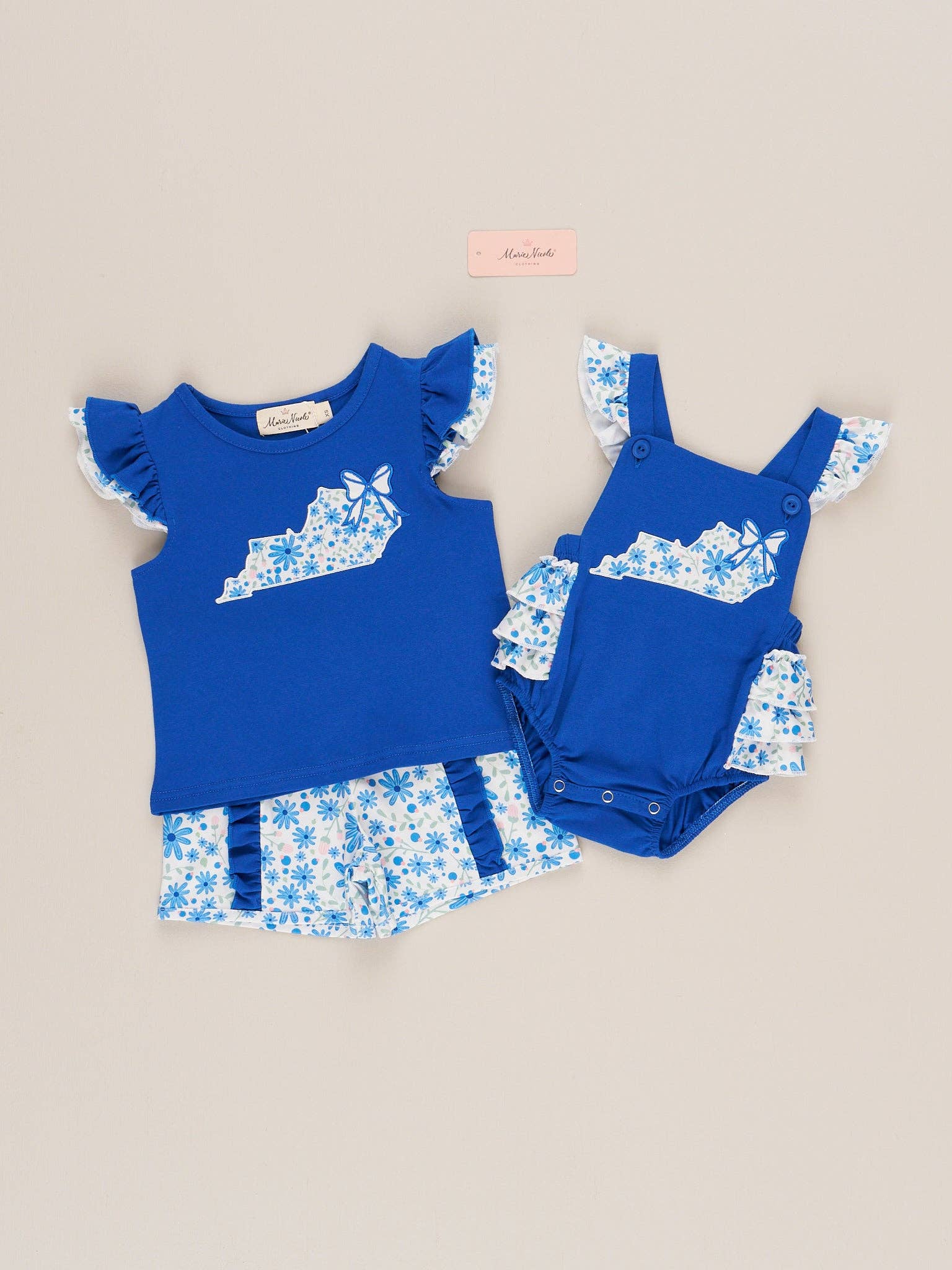 Kentucky Embroidered Floral Ruffle Outfit