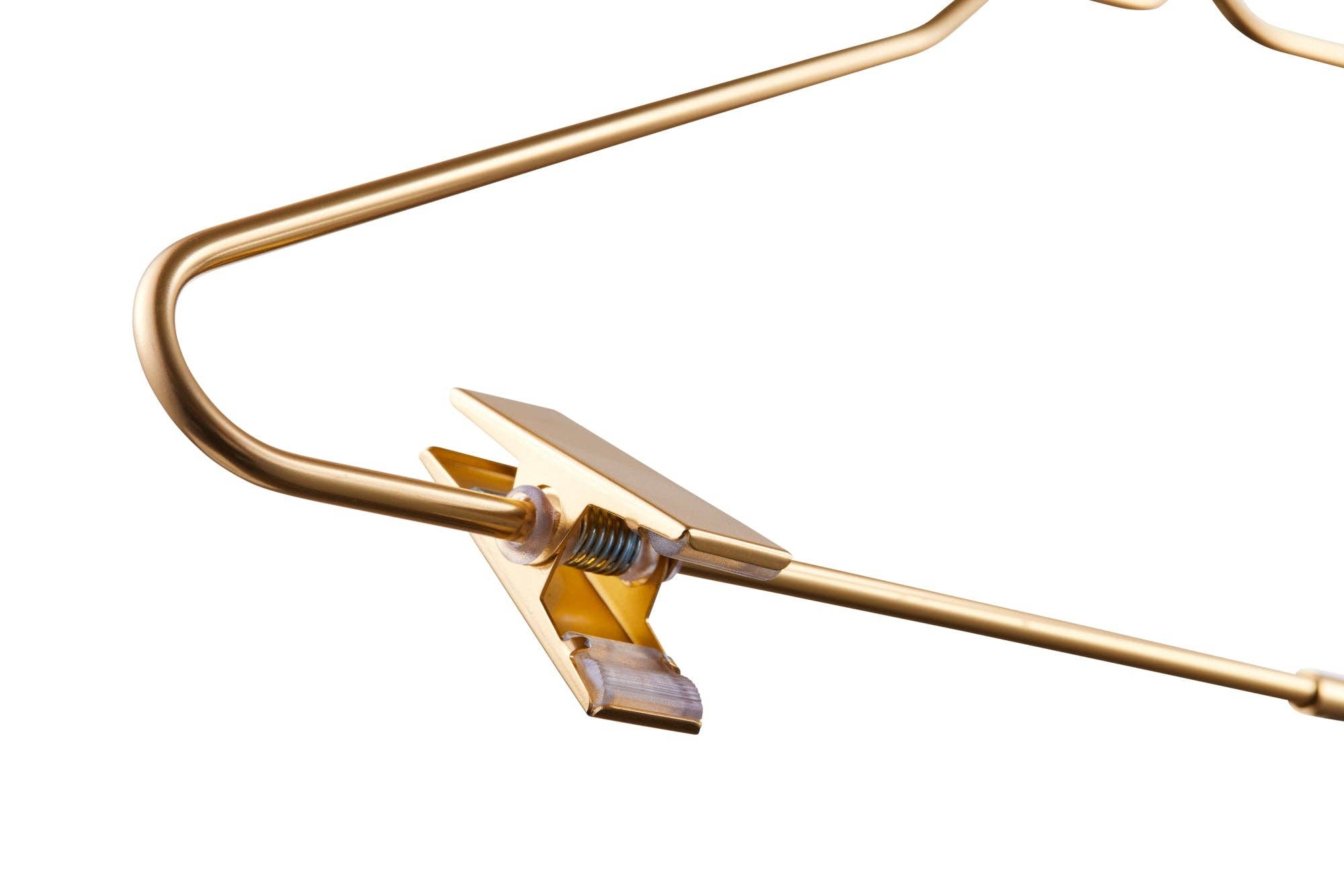 Kids Gold Aluminum Hanger W/ Clips (5 Pcs Per Paper Sleeve)