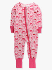 Bamboo Viscose Love You Cherry Much Convertible Ruffle One-Piece Footie Pajama