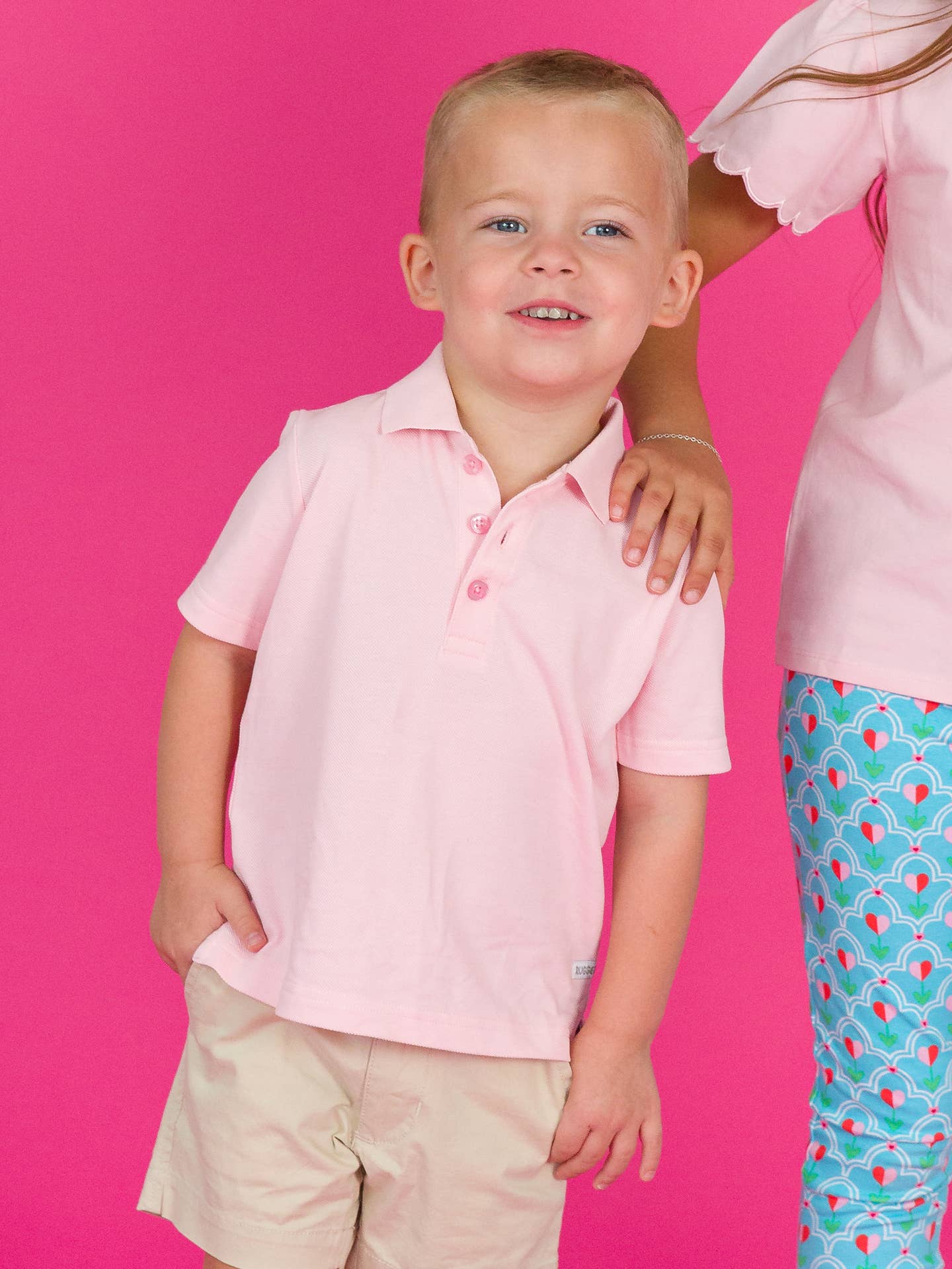 Boys Pink Pique Short Sleeve Polo Shirt
