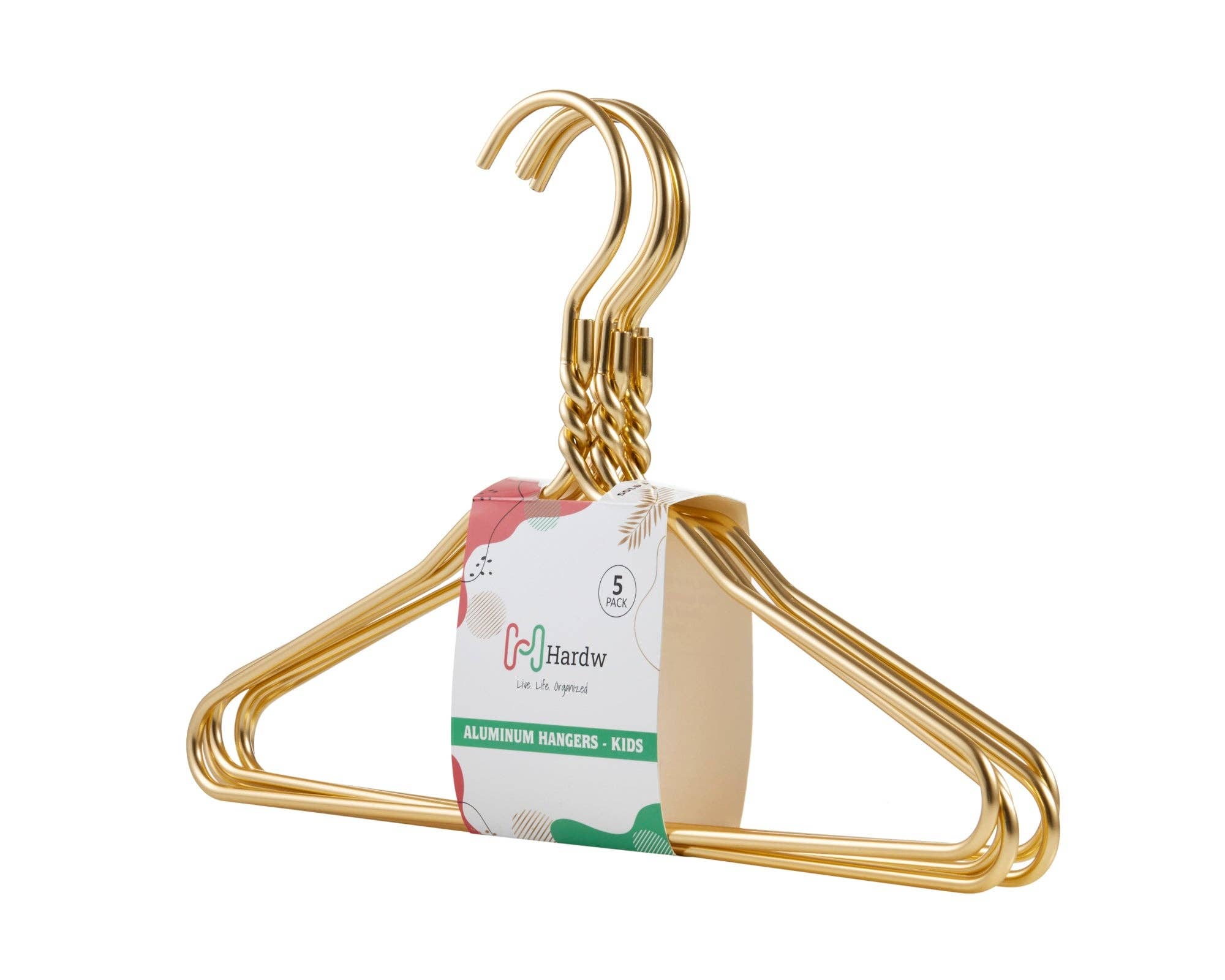 Kids Gold Aluminum Hangers (5 Pcs Per Paper Sleeve)